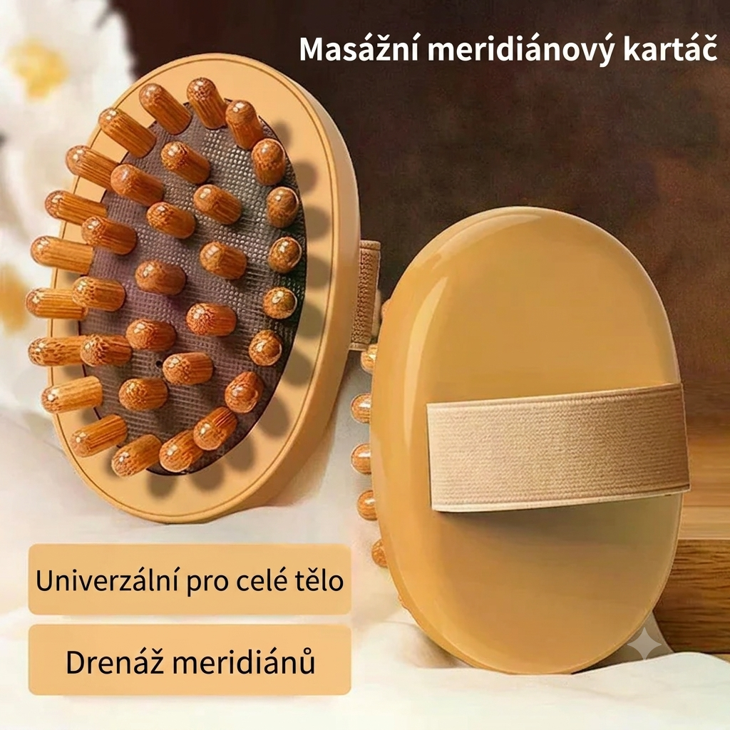 Dřevěný masážní kartáč na tělo