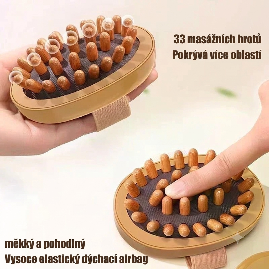 Dřevěný masážní kartáč na tělo